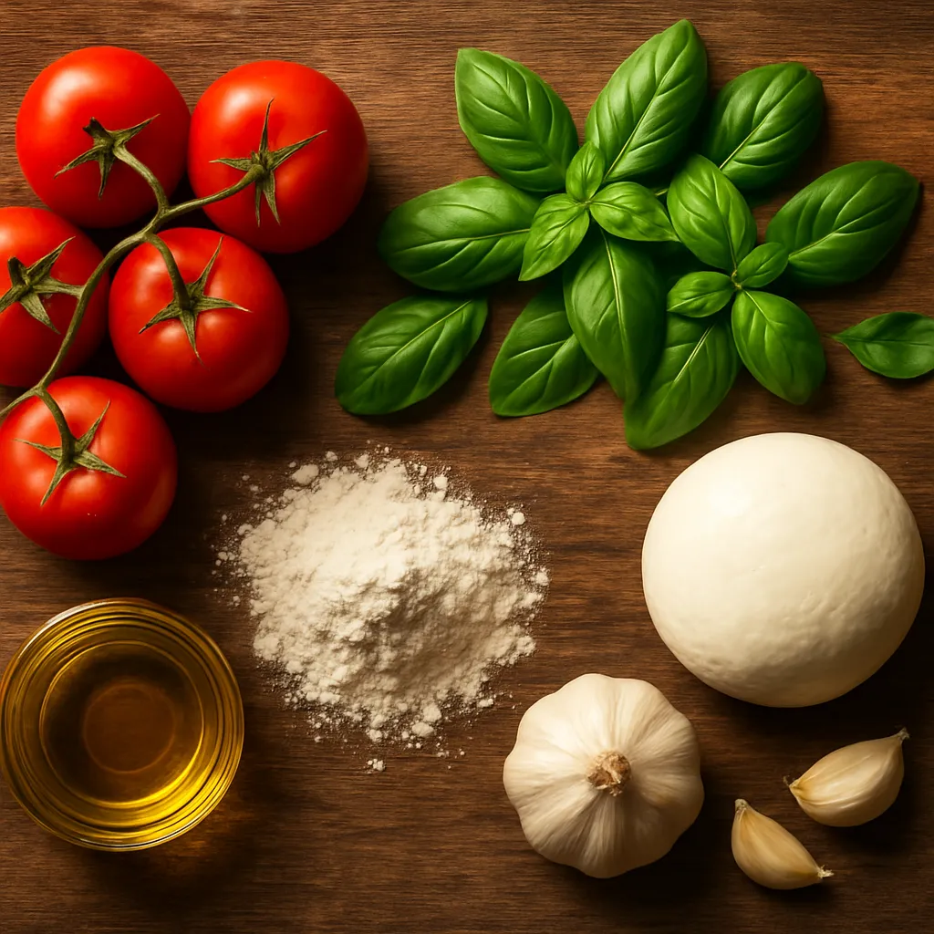 Ingredienti freschi per la pizza